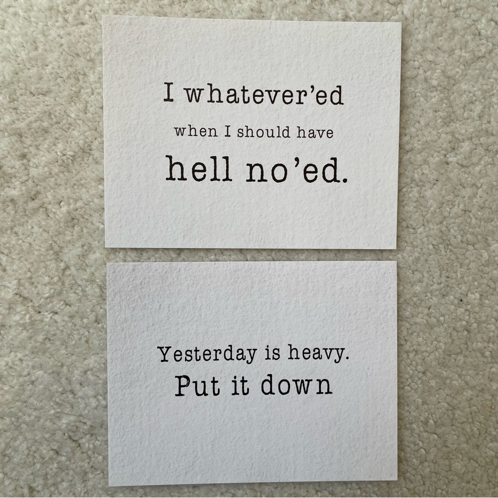 Minimalist Black and White Quote Postcards
